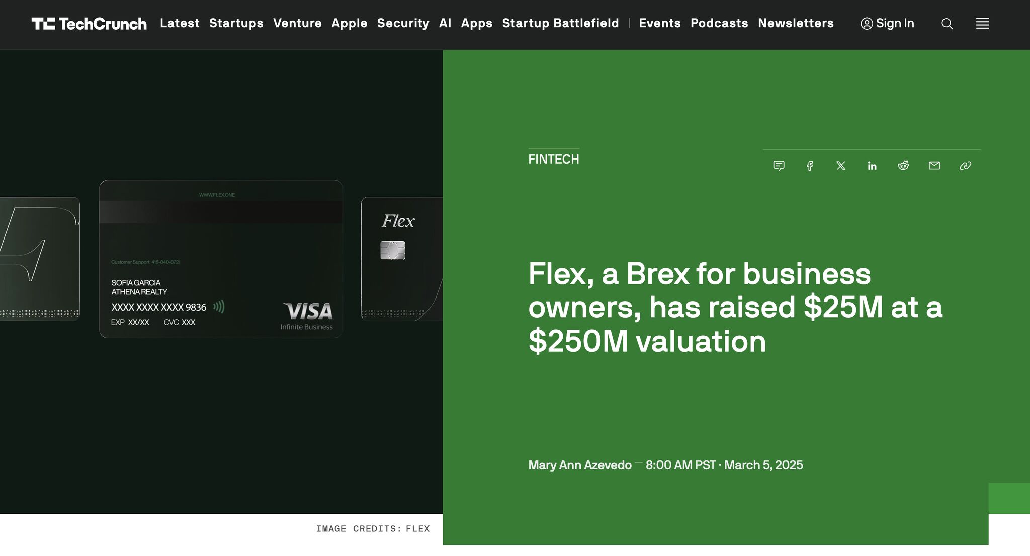 Flex, a Brex for business owners, has raised $25M at a $250M valuation